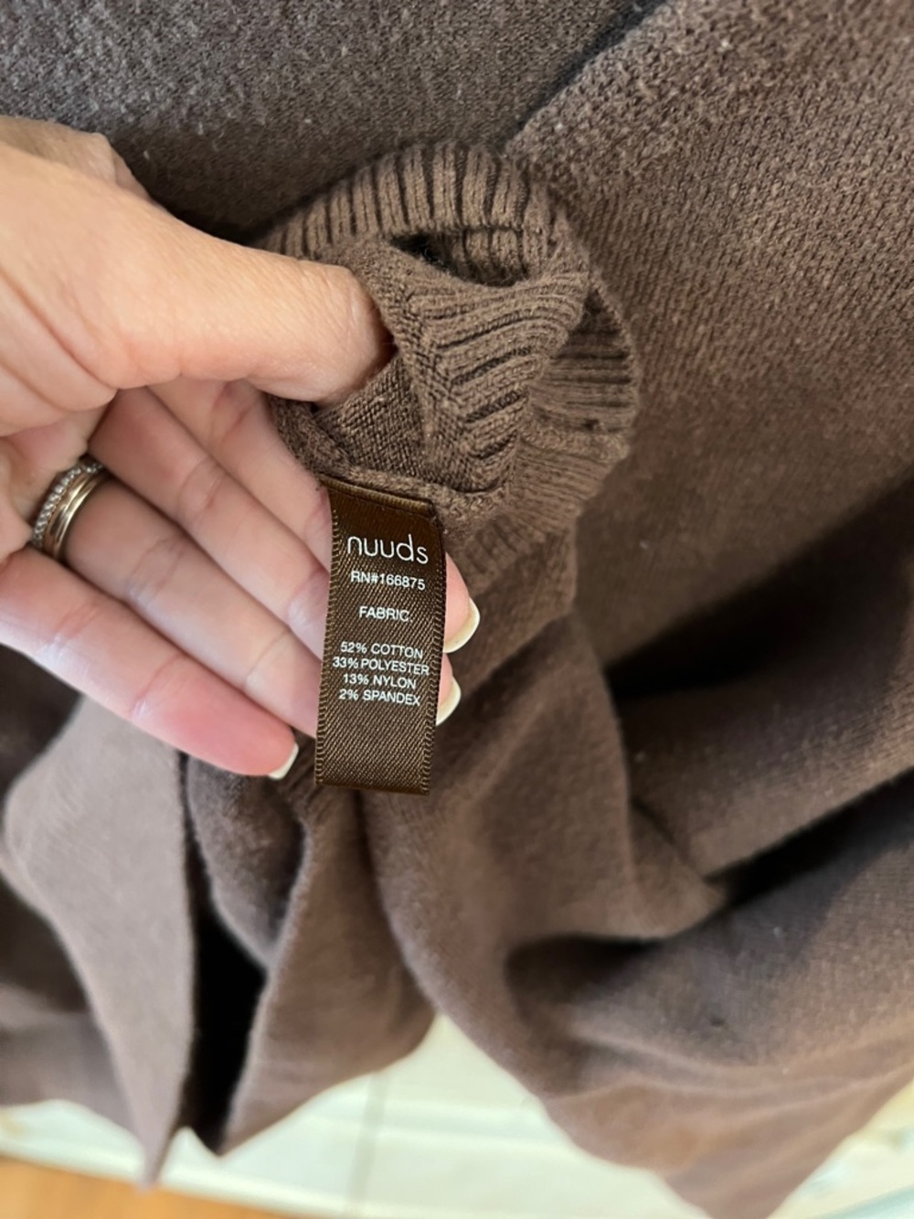 Nuuds Brown V-Neck Sweater XL Oversized Soft Knit Casual - Picture 4 of 14